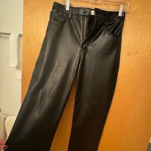 Abercrombie Vegan Leather 90s Straight Ultra High Rise Pant
